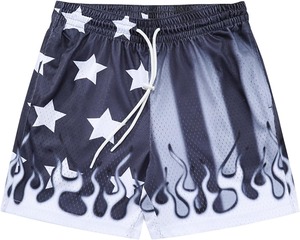 Pantalones cortos de verano de estilo callejero para hombre, bañadores de gimnasio sublimados de nailon transpirables con bolsillos sólidos, patrón XS 3D para ropa de playa - Product Image 5