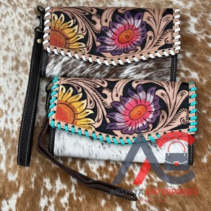 Nouveau portefeuille de bracelet pour femmes en cuir de vachette fabriqué à la main de créateur Offre Spéciale pochette multi-usages en cuir véritable de haute qualité - Product Image 1