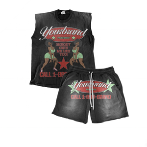 2024 ropa deportiva para hombre, camiseta de manga corta estilo callejero, camiseta sin mangas, pantalones cortos de secado rápido, transpirable, respetuoso con el medio ambiente - Product Image 6