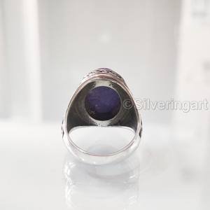 Nouvelle Arrivée Bague pour Homme en Argent Sterling 925 avec Pierre Précieuse Naturelle Charoïte Pierre de Naissance, Toutes Tailles, Bijoux Ottoman de Noël - Product Image 6