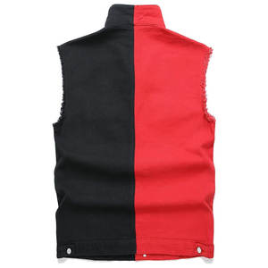 Chaleco de mezclilla sin mangas decorado con botones personalizados delgados para hombre, nuevo diseño OEM, ropa informal de invierno de algodón de talla grande - Product Image 2