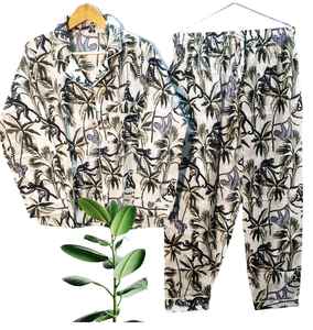 Pijamas de algodón orgánico de lujo para mujer, conjuntos de pijama de manga larga, ropa de dormir de verano, uso doméstico perfecto, regalo de Navidad - Product Image 4