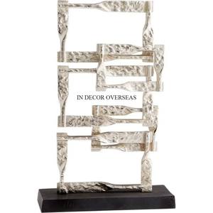 ประติมากรรมโลหะทำจากโลหะคุณภาพสูงจากอินเดียนักออกแบบพื้นผิวแฟนซีที่มีเอกลักษณ์ขัดเงาสีเงิน - Product Image 1