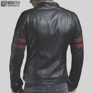 Veste en cuir pour hommes personnalisée OEM Veste en cuir de motard fabriquée au Pakistan de grande taille de style européen Vestes en cuir pour garçons - Product Image 2
