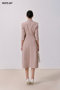 ชุดเดรสทรงเอไลน์สง่างามสำหรับผู้หญิงชุดเดรสมีรอยบากทรงเอไลน์ที่มีคุณภาพดีขนาด S M L มีสีขาวจำหน่ายจากโรงงานเวียดนาม - Product Image 5