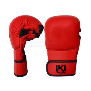 Gants de grappling professionnels en cuir à paume ouverte pour MMA, lot en gros, marque privée - Product Image 3