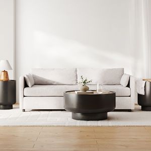 Table d'appoint de tambour en bois noir minimaliste pour chambre à coucher enfants bords arrondis ajoutant sophistication - Product Image 4