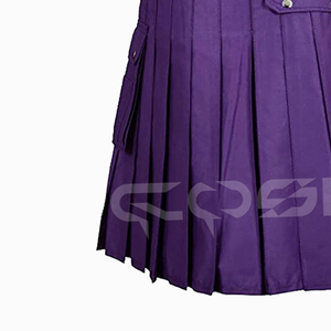 Kilt de algodón escocés tradicional púrpura con bolsillo de carga y hebillas decorativas KILTS personalizados Fabricante & Proveedor - Product Image 4