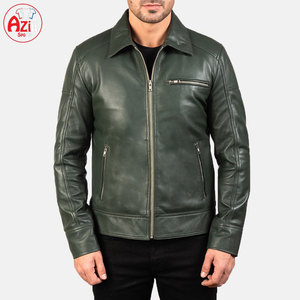 Chaqueta de cuero de piel de vaca para hombre directa de fábrica 2025 invierno cuello alto logotipo frontal a prueba de viento y transpirable - Product Image 3