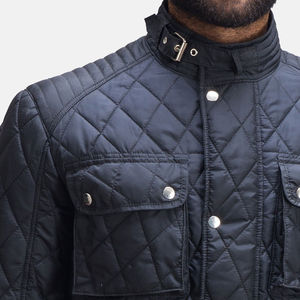 Veste matelassée pour homme style streetwear, en polyester/nylon, à capuche, manches longues, chaude, durable, imperméable pour l'hiver - Product Image 2