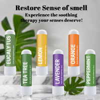 Inhalateur Nasal Huile Rafraîchissante Soulagement Mal des Transports Congestion Apaisement Aromathérapie