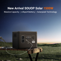 SOUOP alimentation lifepo4 peak 3600w charge rapide 1488wh tragbare powerstation ups générateur solaire 1500w centrale électrique portable