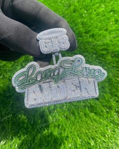 Luxueux Moissanite Diamant 925 Sterling Silver Glacé Hip Hop Style Vert Émail Personnalisé Pendentif En Gros Rappeur Bijoux - Product Image 2