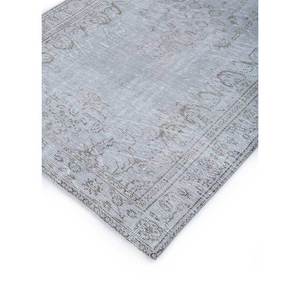 Tapis en laine noué à la main gris et noir vintage Pae-620, tapis de salon rectangulaire abstrait à motif médaillon pour adolescents et maison - Product Image 2