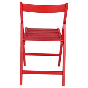 Sedia da Giardino WELL HOME BAS in Legno di Faggio con Finitura Rossa 43x47x79 cm - Product Image 5