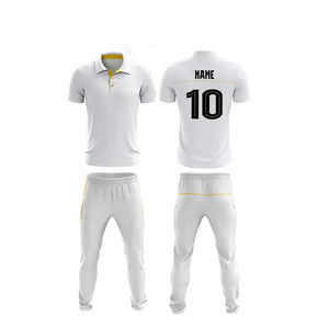 Conjunto de uniforme de cricket de alta calidad, uniforme de cricket blanco con logotipo de marca y nombre de equipo, equipo de cricket Jersey - Product Image 4