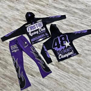 Sweat à capuche et pantalon de survêtement pour hommes 100% coton avec poches cargo Style simple et uni pour le jogging d'hiver grande taille - Product Image 6