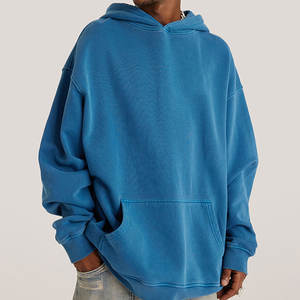 Ropa de calle Sudadera con capucha Algodón French Terry Acid Wash Vintage Logotipo personalizado Oversized Stone Wash Sudaderas con capucha desgastadas - Product Image 3