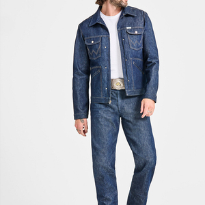 แจ็คเก็ตยีนส์ถักโครเชต์สำหรับผู้ชาย, เสื้อโค้ทยีนส์มีกระดุมติดซิปรูดสไตล์ฮิปฮอปสำหรับฤดูหนาว - Product Image 3