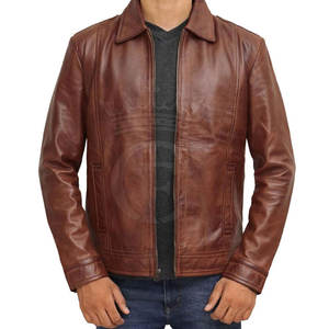 Veste en cuir de haute qualité Logo personnalisé Veste d'hiver Vêtements de mode Veste en cuir pour hommes - Product Image 2