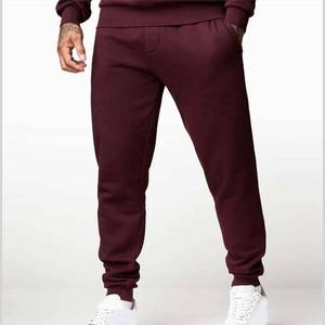 Ensemble de survêtement décontracté pour homme en coton de haute qualité, coupe classique, logo personnalisé, couleur bordeaux tendance - Product Image 2
