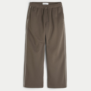 Trending Men's <b>Brown</b> Baggy Fleece Sweatpants Elastic Waist Drawstring Casual <b>Joggers</b> Side Stripe Midweight Knitted OEM Supplier - Product Image 1