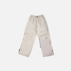 OEM Pantalon de survêtement à bouton personnalisé pantalon pour hommes, pantalon coupe-vent en nylon à rayures lavées pour hommes pantalon de survêtement évasé pour hommes - Product Image 2