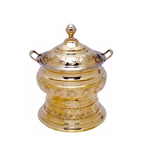 Chauffe-plats en métal brillant poli finition gaufré design en laiton Chauffe-plats de qualité supérieure Chauffe-plats pour buffet - Product Image 1