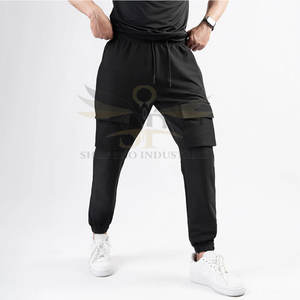 กางเกงวอร์มผ้าคอตตอนสำหรับผู้ชายสีดำสำหรับออกกำลังกายขนาดผู้ใหญ่กางเกงวอร์มผ้า100% ดีไซน์ใหม่ - Product Image 5