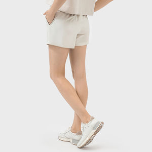 Pantalones cortos de entrenamiento de secado rápido ligeros de cintura alta para mujer, bolsillo lateral personalizado para gimnasio, Yoga, correr, estilo informal, sólido de alta calidad - Product Image 2