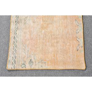 Vintage Turkish Wool Area <b>Rug</b> Orange Beige Patchwork Design 2 X 3.6ft Flat Weave Latex Backing <b>Large</b> <b>for</b> <b>Living</b> <b>Room</b> Decorations - Product Image 3