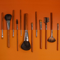 Ensemble de pinceaux de maquillage en poudre pour fond de teint pour cheveux végétaliens professionnels 12 pièces Kit de pinceaux de maquillage pour ombres à paupières
