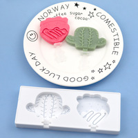 Moule à glaces en silicone de qualité alimentaire, design fraise et cactus, écologique, facile à démouler, outils de fabrication de glaces d'été, blanc