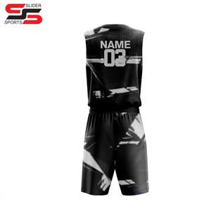 Uniformes de basket-ball bleus de couleur de conception personnalisée de maillot de basket-ball sublimé - Product Image 2