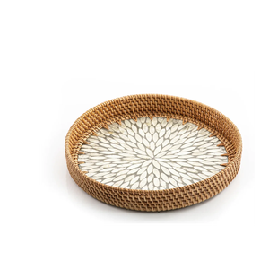 Dernière arrivée nacre servant de nouveaux plateaux plateaux en rotin parfait tissé à la main hôtel plateau de service pour les cadeaux de l'Aïd et du Ramadan - Product Image 2