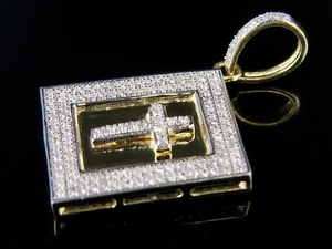 925 plata esterlina Nueva joyería de Hip Hop redondo Moissanite diamante Jesús Mini cuadrado Cruz colgante estilo religioso para hombres y mujeres - Product Image 3