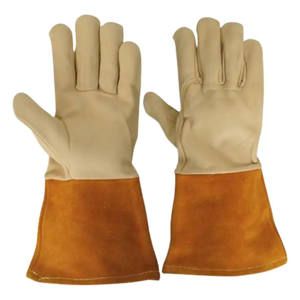 Gants de travail de soudage TIG en cuir fendu grain de vachette de meilleure performance Gants de sécurité anti-étincelles ignifuges anti-chaleur - Product Image 4