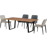Ensemble de meubles de salle à manger en MDF, dernière collection, 6 chaises, table et chaises de salle à manger modernes et peu encombrantes pour usage hôtelier