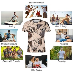 T-shirt pour homme en polyester léger à sublimation intégrale, tee-shirt de sport athlétique, impression personnalisée, fournisseur d'usine OEM, marque privée - Product Image 2
