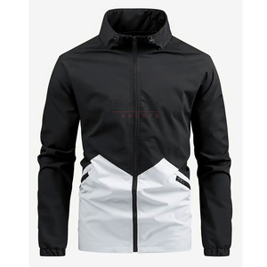 Contrasting colors <b>jacket</b> <b>for</b> <b>men</b> Unisex Nylon Windbreaker Pocket Zip up Polyester <b>Jacket</b> latest Color block <b>Track</b> <b>Jacket</b> - Product Image 5