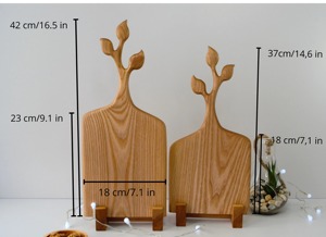 เขียงไม้รูปใบไม้ทำมือ พร้อมหูจับ เหมาะสำหรับร้านอาหาร คาเฟ่ โอกาสพิเศษ และเป็นของขวัญจากอินเดีย - Product Image 2