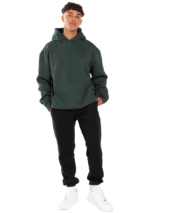 Sudadera con Capucha Rosa Extra Grande para Hombre, Color Sólido, Felpa, Corte Regular, Ropa Urbana de Otoño - Product Image 6