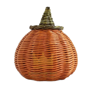 Vente en gros de paniers à citrouille en osier, rangement, panier d'halloween et décor pour chambre d'enfant en rotin 100% - Product Image 1