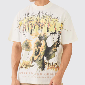 Vente en gros T-shirt graphique colombe surdimensionné pour hommes T-shirts respirants à séchage rapide - Product Image 1