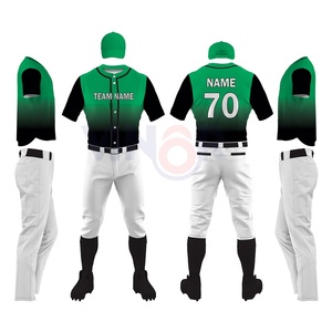 Uniforme de béisbol transpirable de alta calidad para adultos al por mayor, uniformes de béisbol para hombres impresos por sublimación de Hip Hop de color sólido - Product Image 1
