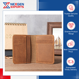 Nexgen Exports - Tarjetero Portátil de Cuero Genuino Vintage - Distribuidor de Marca, Proveedor y Exportador Indio Confiable - Product Image 3