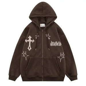 Sudadera con Capucha y Cremallera OEM 2025, la Más Vendida, al por Mayor, Ropa Urbana de Alta Calidad, Bordado Chenille, Unisex, 100% Algodón, Invierno - Product Image 2