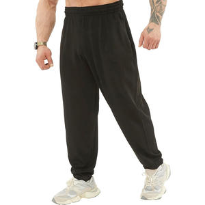 100% coton hommes décontracté taille basse Baggy polaire survêtement pantalon de haute qualité Street Wear Hip Hop pantalons de survêtement avec Logo personnalisé - Product Image 6