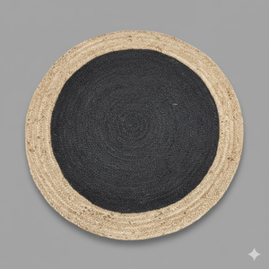 Mantel Individual Redondo de Yute Teñido de Diseño Moderno, Personalizable, Hecho a Máquina, Ecológico, con Diseño Floral Trenzado para Uso Doméstico - Product Image 1