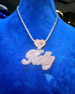 Custom VVS Real Moissanite Pendant 14K White Gold Touch, Moissanite Custom Pendant - Product Image 2